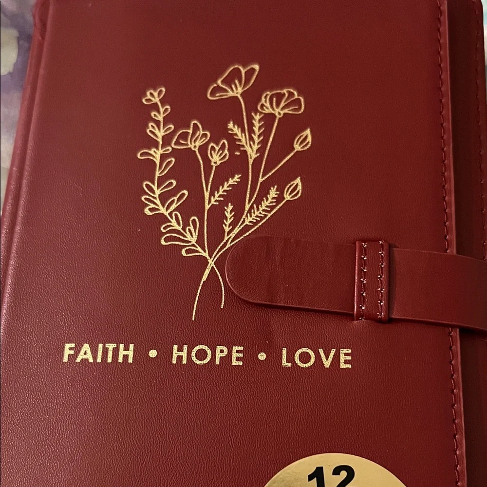 Red Faith Hope Love Planner-NWT
